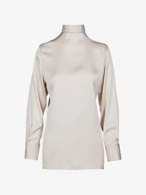 open-back long-sleeve blouse by TESSITURA