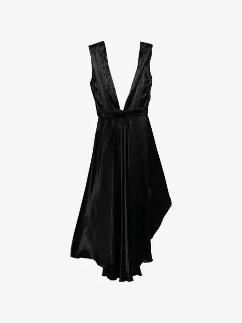 pleated silk midi dress by TESSITURA