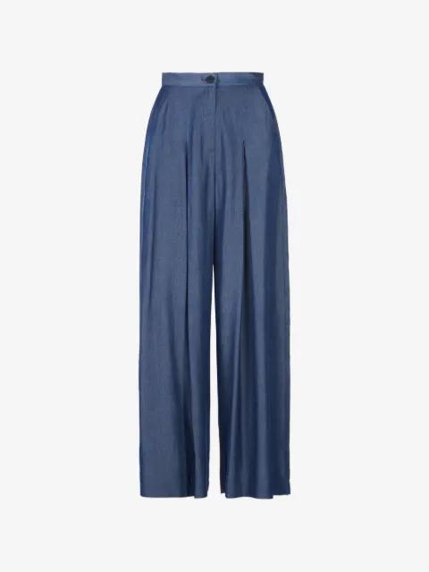 pleated wide-leg oversized trousers by TESSITURA