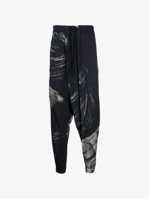 printed drop-crotch trousers by TESSITURA