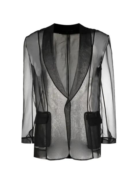 silk see-through blazer by TESSITURA