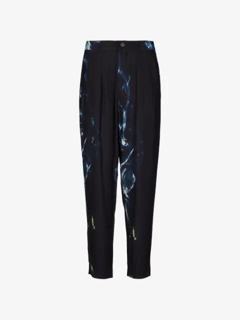 smoke-print tapered trousers by TESSITURA