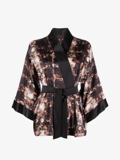 snake-print kimono blouse by TESSITURA