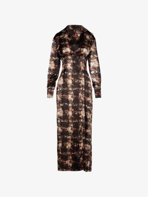 snakeskin-print maxi dress by TESSITURA