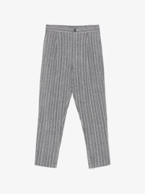 stripe-pattern tapered trousers by TESSITURA