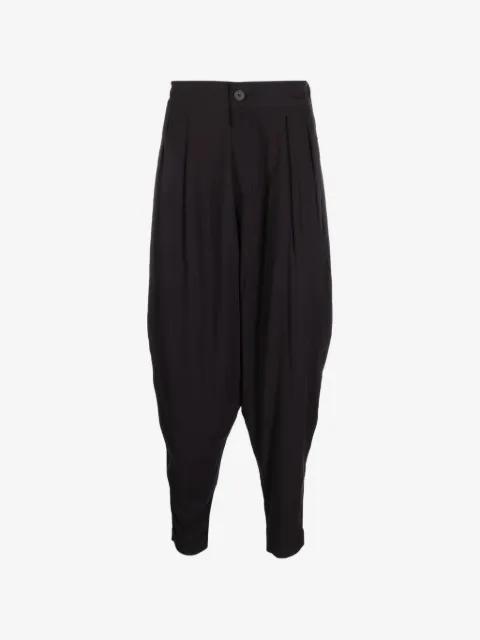 tapered drop-crotch trousers by TESSITURA