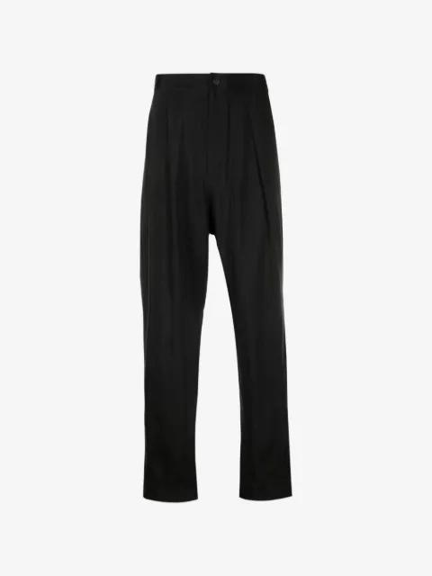 tapered drop-crotch trousers by TESSITURA