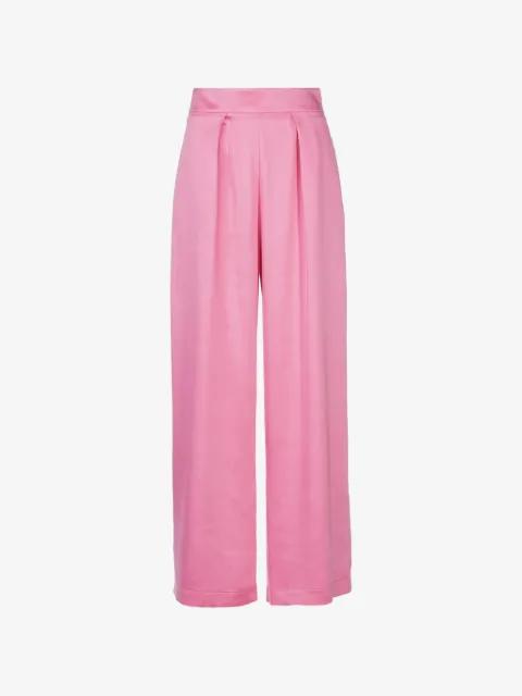 wide-leg pleated straight trousers by TESSITURA
