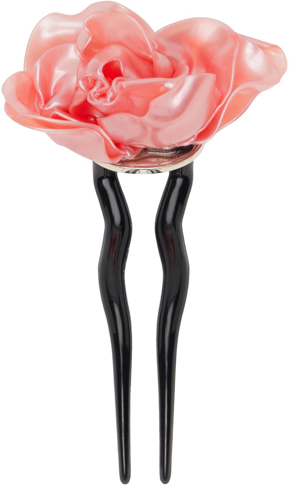 SSENSE Exclusive Pink Rose Hair Pin by TETIER BIJOUX