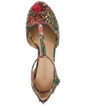 Women's Chacey Embellished T-Strap Platform Pumps by THALIA SODI