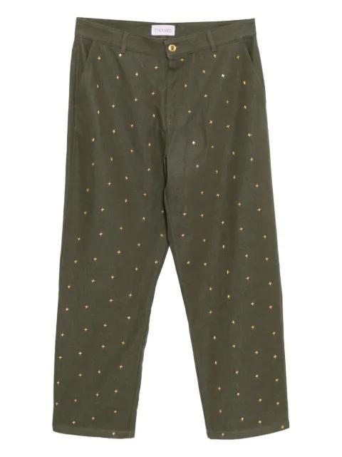 gold studs jeans by THAMES MMMX