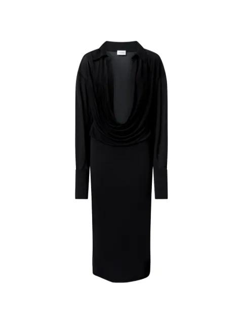 Lilia draped-neck midi dress by THE ANDAMANE