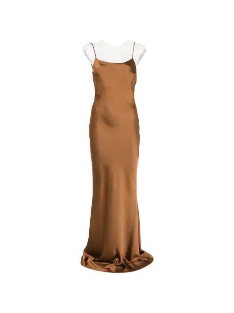 Ninfea ruched-detail open-back maxi dress by THE ANDAMANE