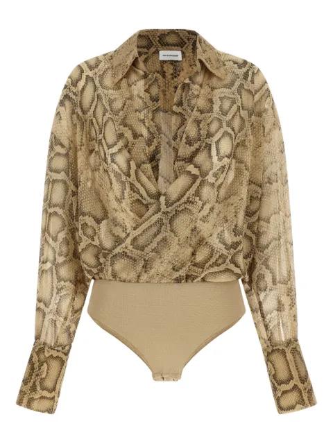 Paloma python-print bodysuit by THE ANDAMANE