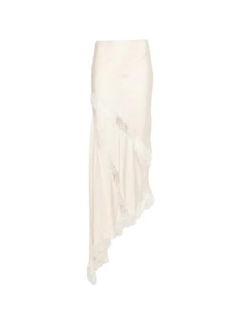 Rosetta lace-detail asymmetric midi skirt by THE ANDAMANE