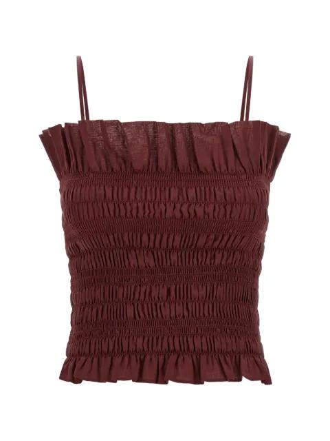 Suri smocked ruffled sleeveless top by THE ANDAMANE