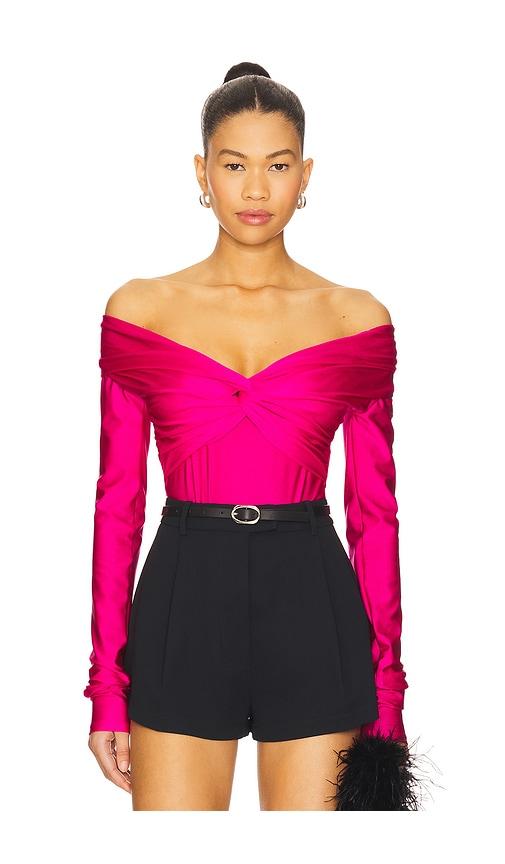The Andamane Kendall Bodysuit in Fuchsia by THE ANDAMANE