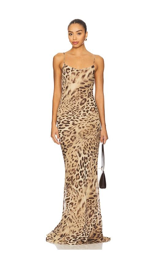 The Andamane Ninfea Slip Dress in Brown by THE ANDAMANE