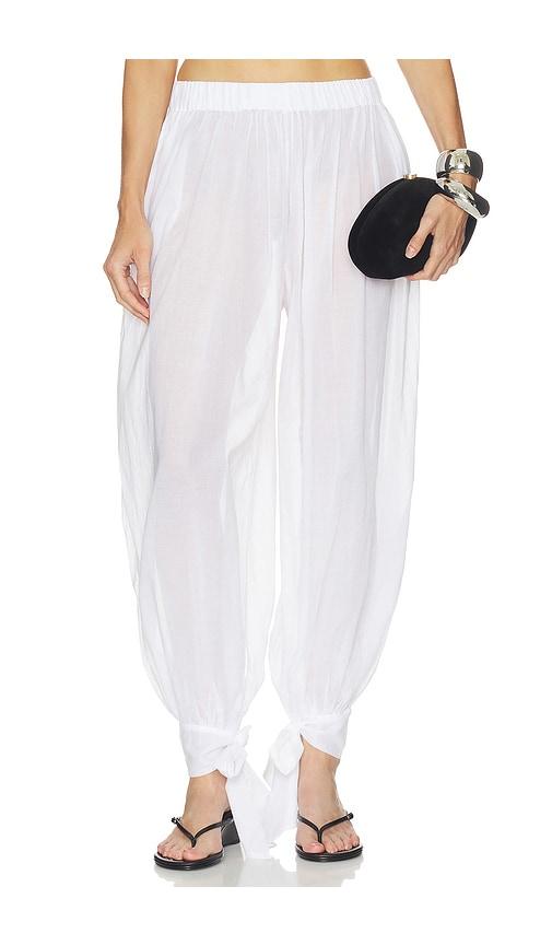 The Andamane Noor Tied Up Maxi Pants in White by THE ANDAMANE