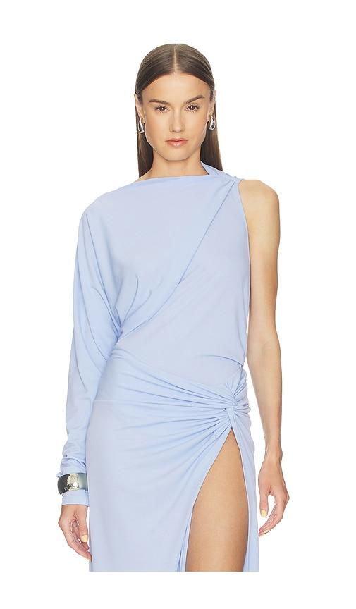 The Andamane Serena Bodysuit One Shoulder in Baby Blue by THE ANDAMANE