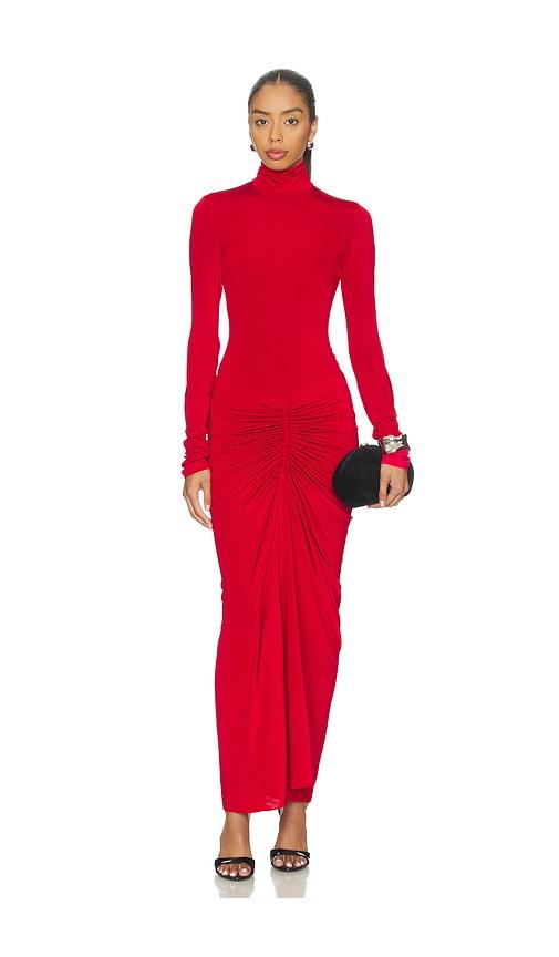 The Andamane Warwick Maxi Turtleneck Maxi Dress in Red by THE ANDAMANE