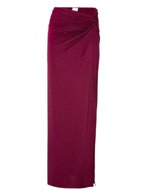 Zohra crystal draped knot maxi skirt by THE ANDAMANE