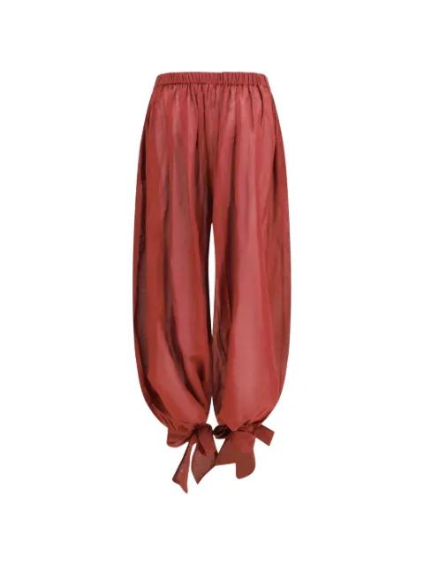 bow-detail elasticated-waistband trousers by THE ANDAMANE