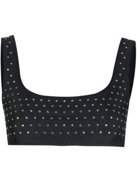 crystal-embellished sports bra by THE ANDAMANE
