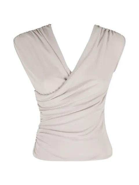 draped V-neck blouse by THE ANDAMANE