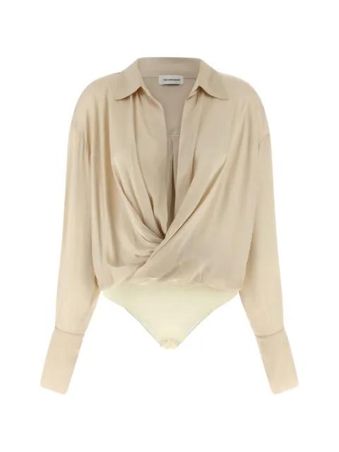 draped long-sleeve bodysuit by THE ANDAMANE