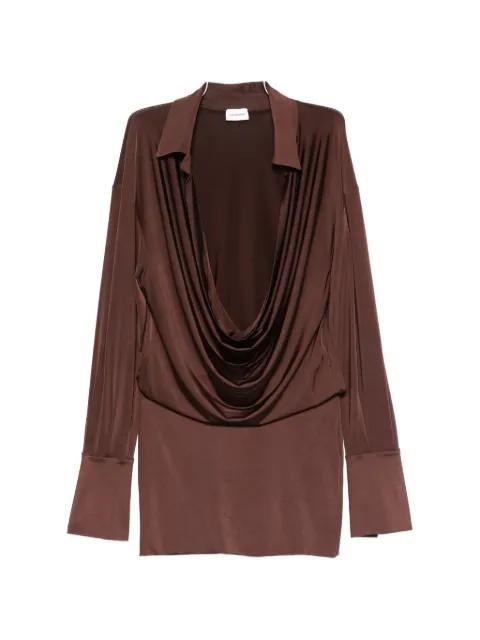 draped long-sleeve dress by THE ANDAMANE