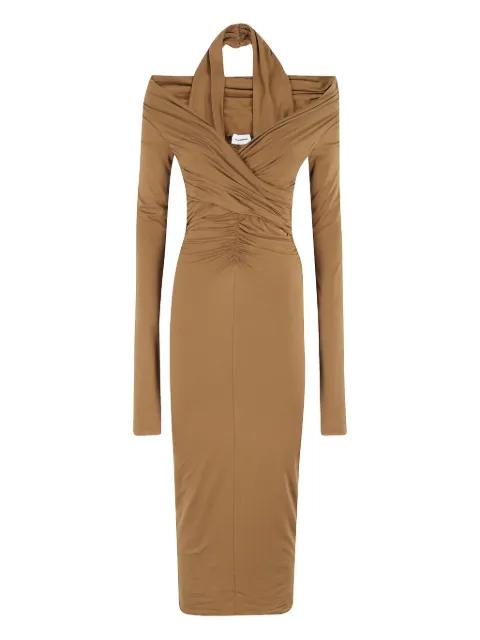 halter-neck draped dress by THE ANDAMANE