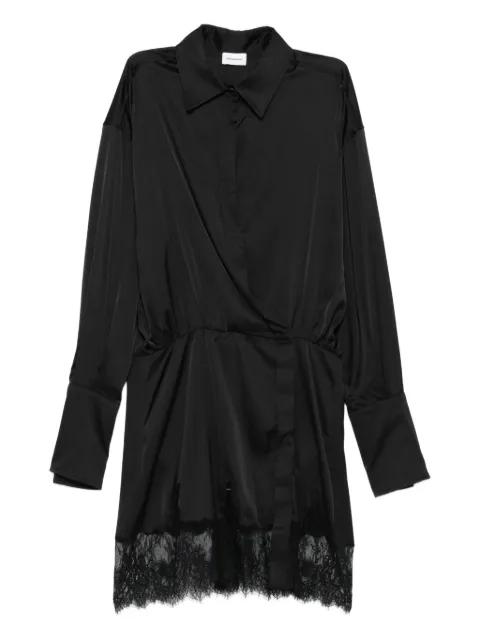 lace-trimmed satin dress by THE ANDAMANE