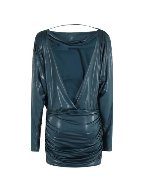 long-sleeved draped mini dress by THE ANDAMANE