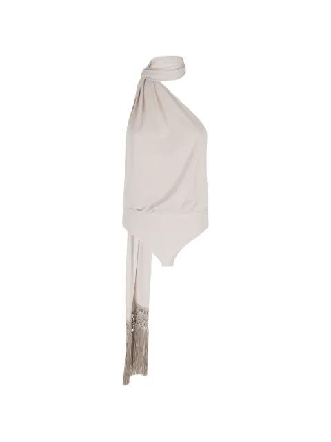 one-shoulder tassel blouse by THE ANDAMANE
