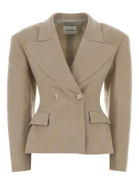 padded-shoulder wool blazer by THE ANDAMANE