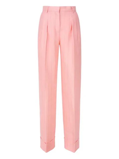 pleated pinstripe tailored trousers by THE ANDAMANE