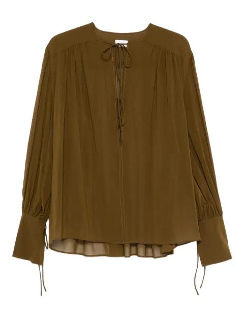 tie-neck gathered blouse by THE ANDAMANE
