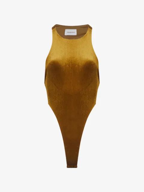 velvet-effect racerback bodysuit by THE ANDAMANE