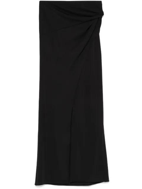 wrap-effect midi skirt by THE ANDAMANE