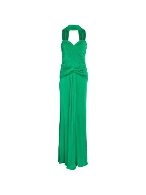 Amanda ruched-detail halterneck maxi dress by THE ARRIVALS