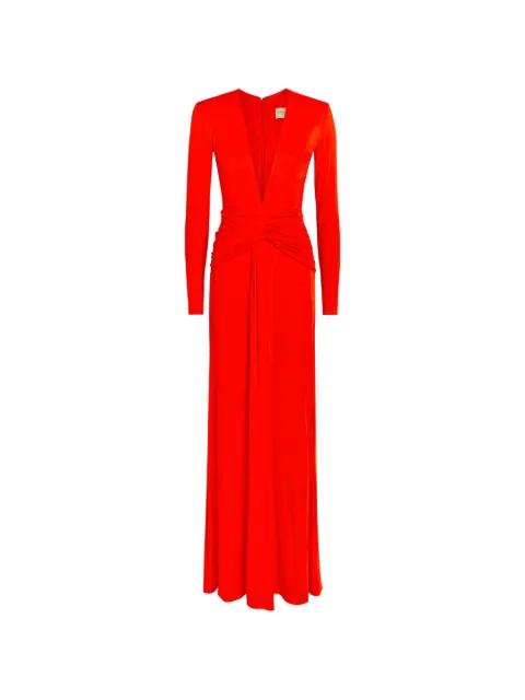 twisted-waist V-neck dress by THE ARRIVALS