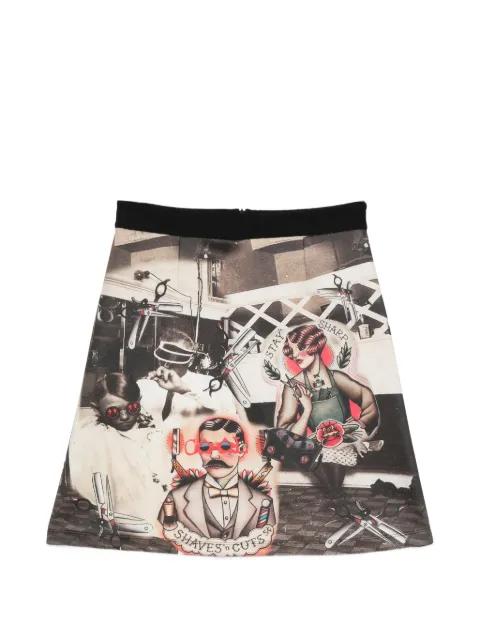 Barber graphic-print mini skirt by THE ARTISTYLIST
