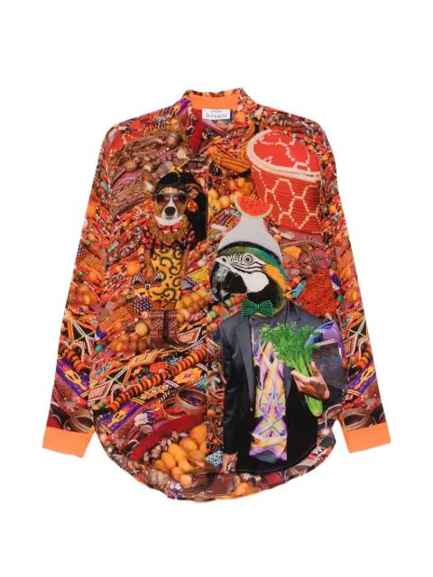 Jewelery graphic-print long-sleeve shirt by THE ARTISTYLIST