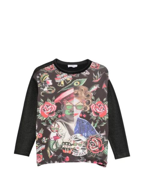 Old School graphic-print sweatshirt by THE ARTISTYLIST