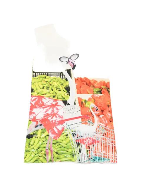 Supermarket-print sleeveless mini dress by THE ARTISTYLIST