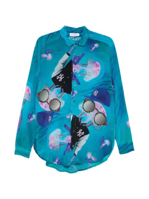 Yankees-print jellyfish-print jellyfish-print shirt by THE ARTISTYLIST