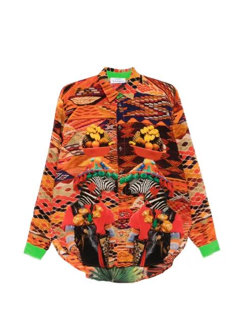 Zebra graphic-print long-sleeve shirt by THE ARTISTYLIST