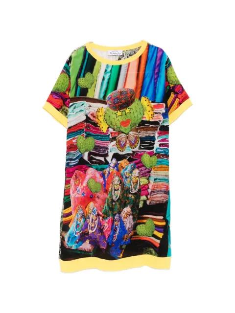 cactus-print short-sleeve mini dress by THE ARTISTYLIST
