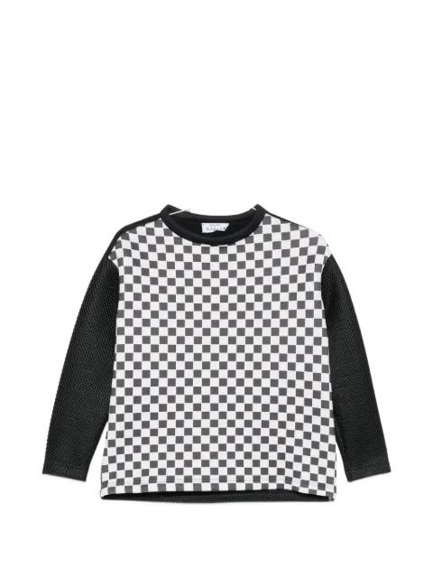 checkerboard-print panelled sweatshirt by THE ARTISTYLIST